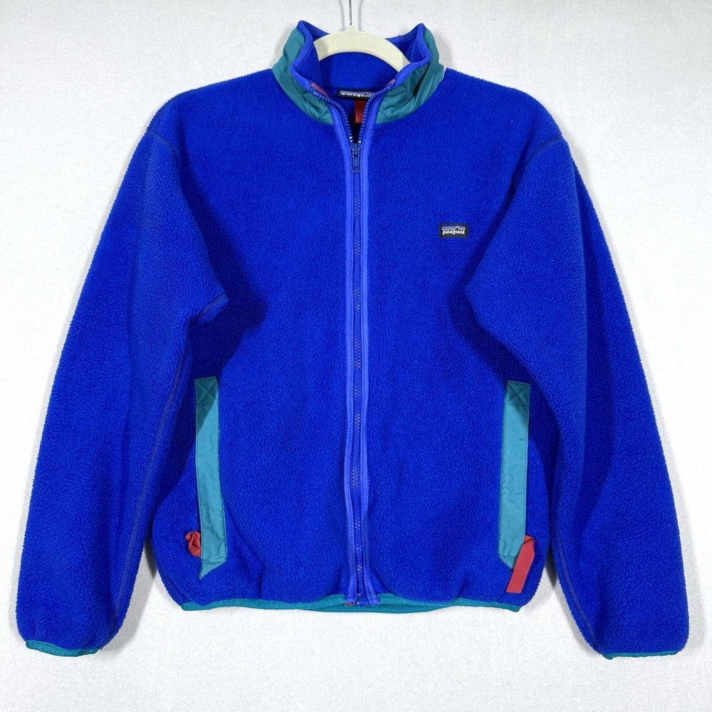 Vintage Patagonia Synchilla Jacket Kids 14‎ Full Zip Fleece Retro Colorblock USA